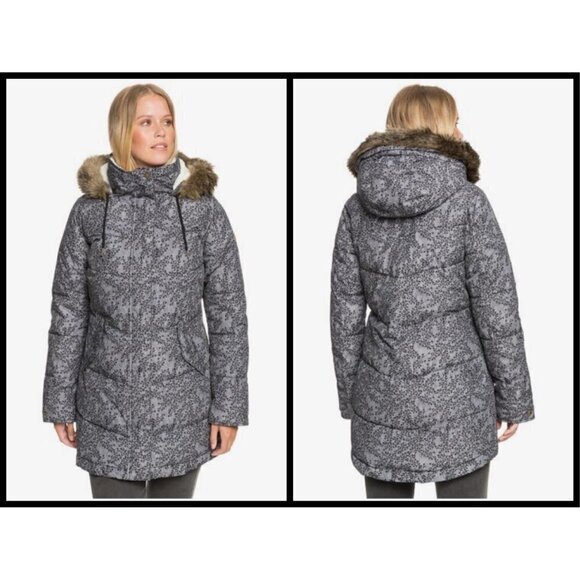 💕ROXY💕 Ellie Waterproof Snow Jacket ~ Grey Print - Picture 6 of 16